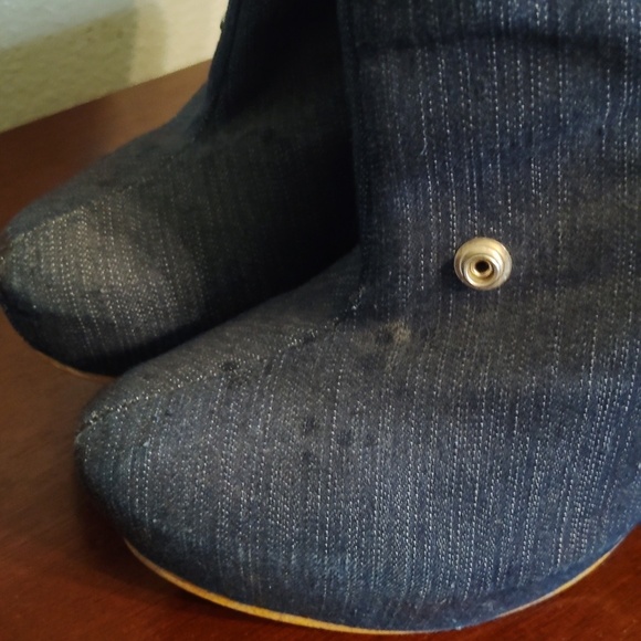 Andrea Denim Ankle Boots Zipper Size 7 - Picture 8 of 16